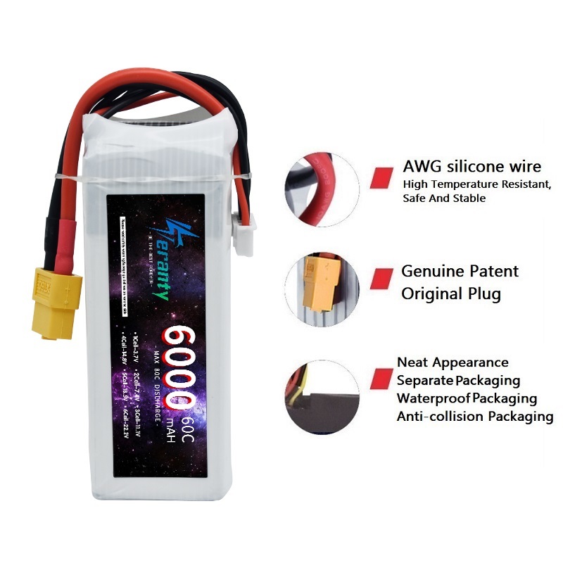 6000mAh Lipo 14.8V Battery 4S  - 4S Lipo Battery 14.8V 6000Mah ulasan dan harga