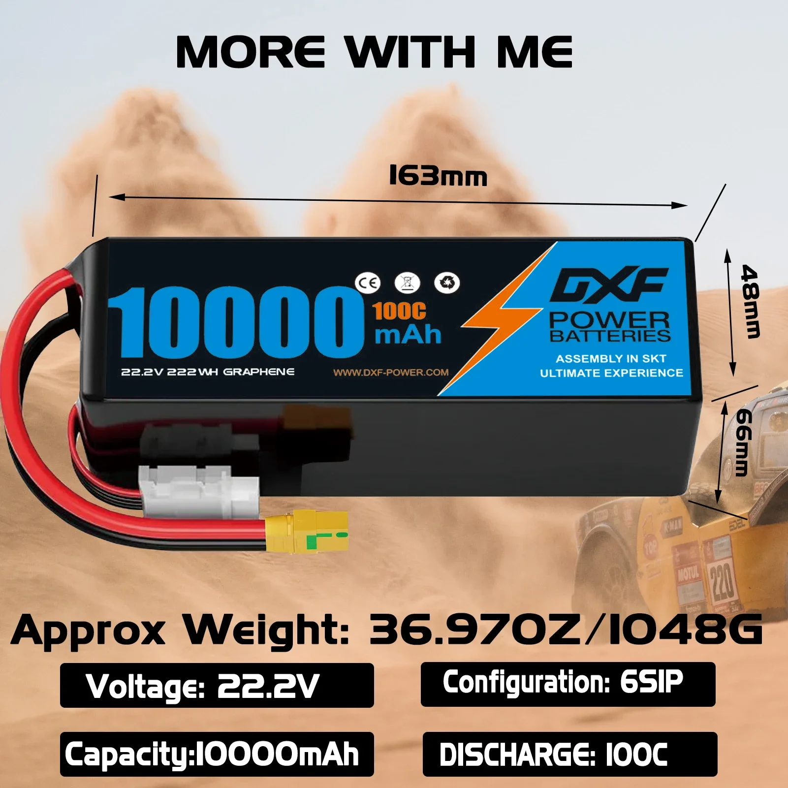 DXF 6S Lipo Battery 10000mAh 2 - 6S Lipo Battery 22.2V 5000Mah ulasan dan harga